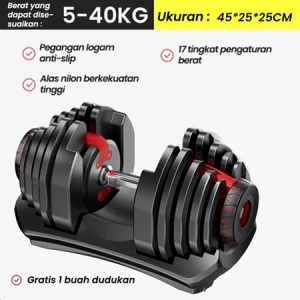 Dumbell Adjustable Premium 24KG / 52.5Lbs | Dumbel Dumbbell Barbel Set