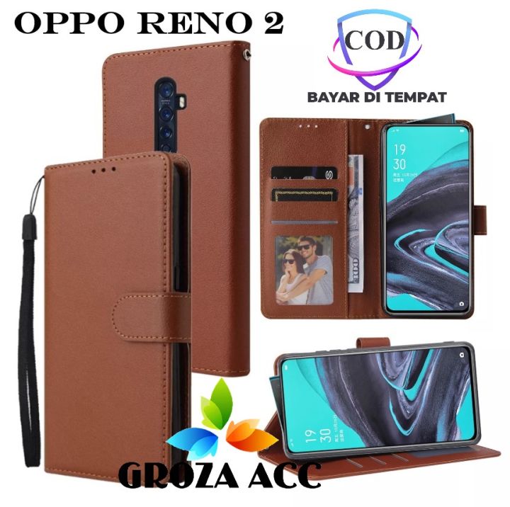 SARUNG BUKU FLIP UNTUK OPPO RENO LEATHER CASE FLIP- WALLET