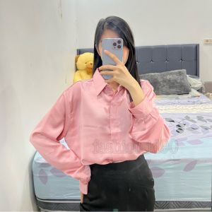 KEMEJA SATIN SLIK IMPORT POLOS 5709