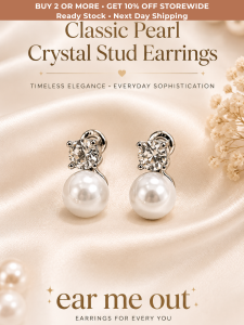 [SG] Classic Pearl Crystal Stud Earrings | Elegant Pearl Earrings | Timeless Pearl Studs | Minimalist Everyday Jewellery | ear me out (EMO-69)
