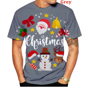 2025 fashionable mens and womens round neck Christmas family T-shirt 3D printing cool T-shirt Christmas gift Christmas Eve outdoor plus size Christmas Eve short sleeved shirt