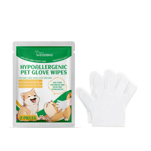 Yegbong Portable disposable pet cleaning gloves gentle and safe for fur perfect for wiping down puppies and kittens deodorizing no-rinse gloves