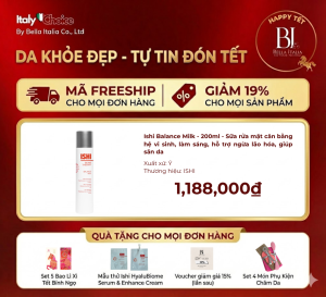 Ishi Balance Milk - 200ml - Sữa rửa mặt cân bằng hệ vi sinh làm sáng hỗ trợ ngừa lão hóa giúp săn da