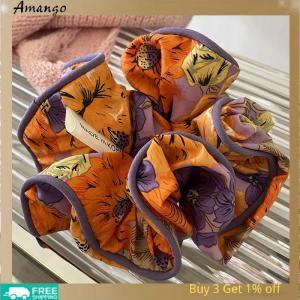 Amango Korean Fashion Floral Scrunchies Women Girls Elastic Hair Rubber Band Accessories Tie Hair Ring Rope Headdress Headwear