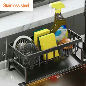 (in stock) WASSUP Sponge Drainer Rack Stainless Kitchen Organizer Bathroom Sink Rack Soap Holder Organizer Rack Preventing sponges from becoming damp and mouldy
