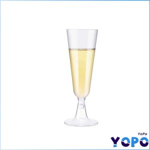 YoPo 6pcs/set Disposable Wine Glasses Party Transparent Hard Plastic Champagne Flutes