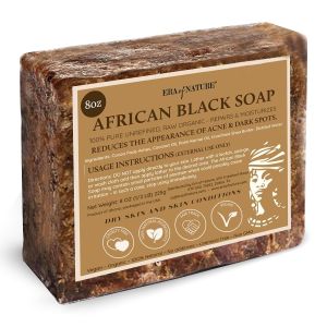 era of nature Organic n Black Soap Bar Shea Butter Dry Skin 16oz Raw & Organic Vegan & Cruelty-Free Imported from Ghana Shea Butter For Dry & Sensitive Skin 1lb (16oz)