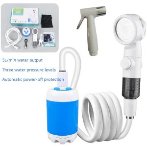 Hanson8 Upgraded Portable Camping Shower Pump 4000mAh Rechargeable Electric with Digital Display for Camping Beach Dormitory Y5R7K