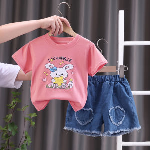 BAJU SETELAN ANAK CEWEK KAOS DAN CELANA PENDEK 0-4 TAHUN ANAK PEREMPUAN TERBARU