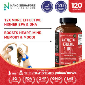 Antarctic Krill Oil 1100mg Phospholipid-Bound Omega-3S Astaxanthin - more EPA / DHA No Fishy Burp for Heart Health