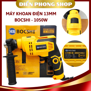 Máy khoan tường sắt gỗ BOCSHI công suất lớn 1050w máy khoan cầm tay ruột đồng 2 chế độ khoan búa có đảo chiều