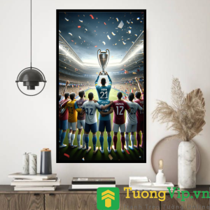Tranh Laminate Tráng Gương - Tranh Treo Tường Trang Trí Phòng Khách Đội Bóng Quốc Gia Euro 2024