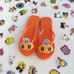 [Free Shipping] Cute Cartoon Plush Tamagotchi Flip-Flops For Women Summer Outdoor Wear Indoor Home Use Flat-Soled Sandals