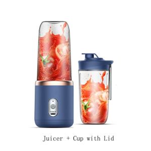 OOC Blue/Pink Electric Juicer Juice Maker 400ml Smoothie Blender Portable USB Charging Fruit Juicer Cup Milkshake