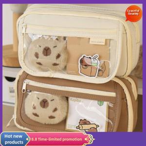 Graceful New Capibala Pencil Bag Stationery Bag Cute Fabric Pencil Case Kawaii Dirty-resistant Large-capacity High-looking Pencil Case