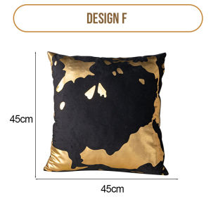 [45x45cm] Borong365 Sarung Bantal Bulu Pendek Segi Empat Square Short Plush Gold-Stamped Pillow Cover Luxury Cushion Cover