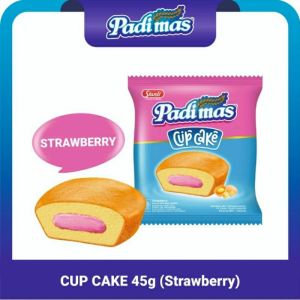 Camilan Makanan Ringan Snack Bolu Kue Cupcake Padimas / Padi Mas Cup Cake 45 Gr Chocolate Pandan Strawberry Bolu Panggang Chocolate Pandan Strawberry Roti Mini Unyil Coklat Vanilla Susu Pandan Srikaya