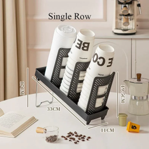360° Rotation Disposable Cup and Lid Holder Paper Coffee Cup Dispenser Storage Rack Organizer for Kitchen Cabinets
