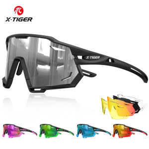X-TIGER Photochromic Cycling Glasses 5 the lens Original Dual-purpose Design Sports Sunglasses UV400 Anti Glare Lightweight Cycling Glasses