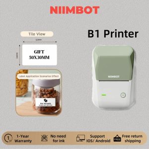 NIIMBOT B1 Label Maker Portable Handheld Thermal Printer Mini Barcode QR Code Sticker 20-50mm Paper Rolls Maker Cable Tag