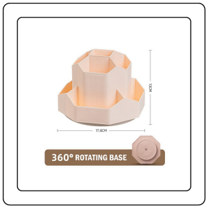 【JJ HOME】Rotating Makeup Holder with Base 360° Rotation Large Capacity Desktop Stationery Cosmetic Organizer Stand