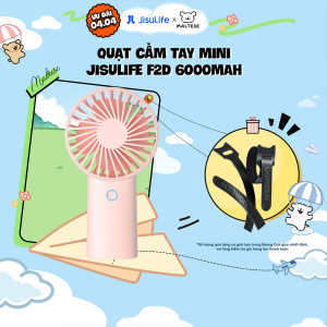 Quạt Cầm Tay Mini JISULIFE F2D ABS 6000mAh - Sạc Nhanh - Sử Dụng Lên Đến 30H Chính Hãng - Bảo Hành 12 Tháng