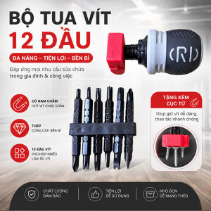 Bộ Tua Vít Trợ Lực CRV 13in1 Cầm Tay Nhiều Đầu Thay Thế Tua Vít Đảo Chiều 12 Đầu Thiết Kế Nhỏ Gọn Sửa Chữa Nhanh Chóng TIDO TI DO