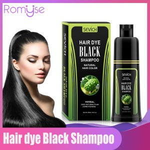 Romyse Hair Dye Shampoo Permanent Black Hair Color Dye Shampoo Natural Herbal Hair Shampoo 250ml Cover Gray White Hair For Women Men