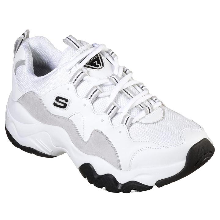 Skechers white & 2024 black d'lites 3 trainers