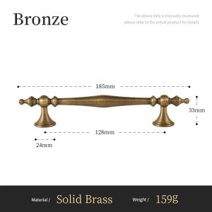 French Vintage Brass Cabinet Handle Yellow Bronze Solid Drawer Handle Wardrobe Cabinet Door Handle Light Luxury Cabinet Knob