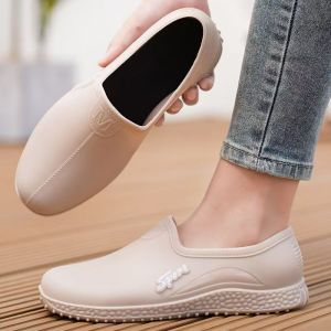 ZEEMIN Womens Four Seasons New Low Top Slip On Rain Shoes Soft Sole Non Slip Waterproof Flat Sole Kitchen Work Shoes Garden Shoes