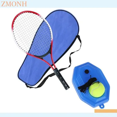 ZMONH 1Set Tennis Trainer With Line Rebound Balls And Elastic Rope Base Beginners One Person Tennis Racquet Childrens Suit