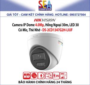 Camera HIKVISION IP Dome 4.0Mp Hồng Ngoại 30m LED 30 Có Mic Thẻ Nhớ - DS-2CD1347G2H-LIUF
