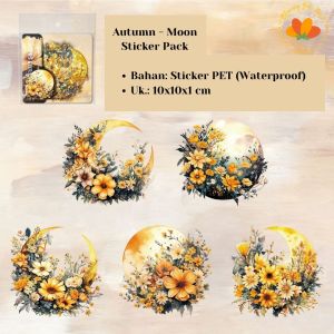 STOK TERBATAS stiker bulan floral bunga floral aesthetic sticker pack stiker dekorasi journal scrapbook diy