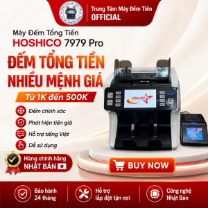 Máy đếm tổng tiền  máy đếm tiền đa ngoại tệ HOSHICO 7979 pro 2026