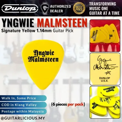 Jim Dunlop Yngwie Malmsteen Signature Delrin Guitar Picks 6 Per Pack 1.5mm 2.00mm 1.14mm YJM YJMP01WH YJMP02RD YJMP03YL
