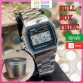 Đồng hồ casio điện tử A158, đồng hồ nam nữ dây thép không gỉ cao cấp full box thiếc. 