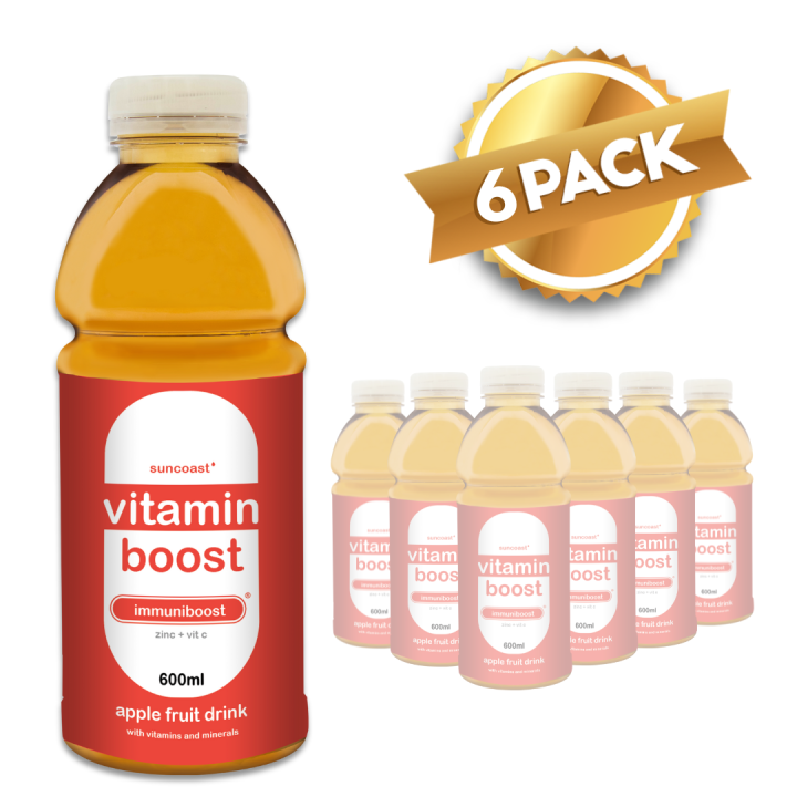 Vitamin Boost 600ml Immuniboost Apple Vitamin Drink (Pack of
