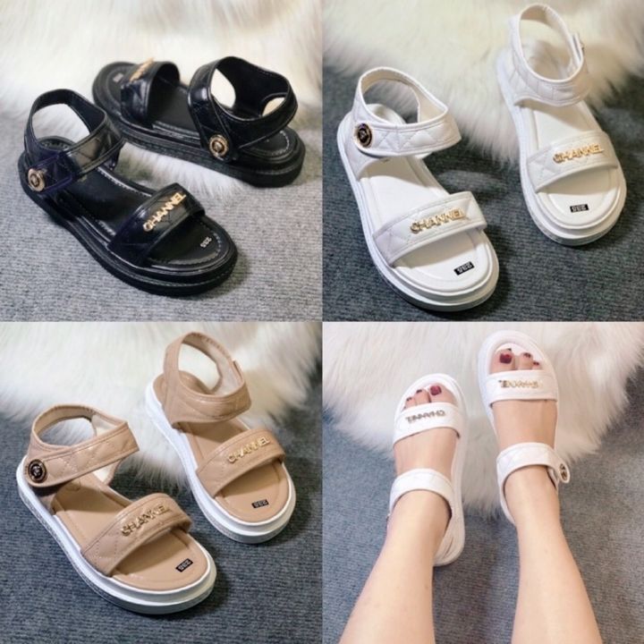 Giày sandal quai hậu học sinh nữ dép bánh mì gắn chữ | Lazada.vn