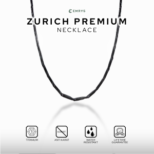 Emrys Necklace ZURICH PREMIUM Real Titanium Anti Karat Kalung Titanium Pria Wanita