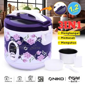 Mejikom Magic Com NIKO OISHI BATIK Penanak Nasu 12 Liter Dan 18 Liter (Tutup Kaca) - NIKO OISHI Magicom Kapasitas 12 L / 18 L Rice Cooker  Menghangatkan 3in1 Serbaguna - PLS