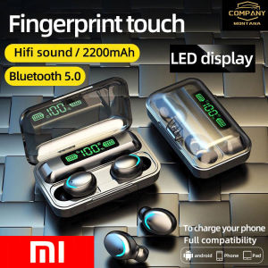 🎧【Readystock】 + FREE Shipping 🎧 Xiaomi F9-5C Led Light Hifi Headphone Sport Earphone Headset Mini Tws 5.1 Wireless Earbuds with Mic 3000ahm Charging Box Black
