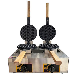 Commercial Double Head Gas Egg Waffle Maker Double-sided Flip Bubble Waffle Machine for Snack Stall