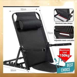Single Floor Folding Chair with Extra Pillow Support and Adjustable Angle