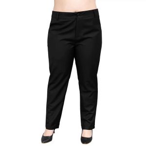 Big Size Womens High Waist Slacks – Black & Blue Basic Trousers | Regular & Plus Sizes 25-44 | Comfort Fit Minimalist Bottoms *2806