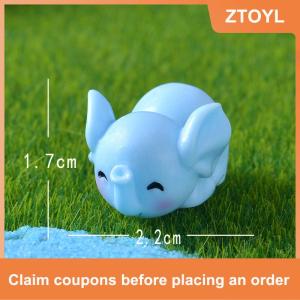 【ZTOYL】 Phim hoạt hình dễ thương màu xanh voi vi cảnh quan Máy tính để bàn trang trí đồ trang trí mini voi tự làm Tiện Ích Nhà bức tượng nhỏ