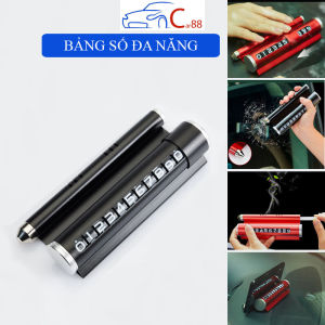 (109) Bảng Ghi Số Điện Thoại Đỗ Xe Để Taplo Ô Tô Tích Hợp Phá Kính Và Thanh Để Lõi Nước Hoa Chất Liệu Hợp Kim