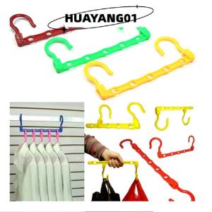 HUAYANG01 [HOT FASHION] 1X Space Saver Hangers Closet Organizing Clothes Hanger Holder Randoom Color
