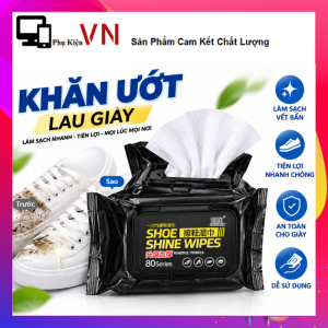 Khăn Ướt Lau Giày Dùng 1 Lần - Khăn Lau Giày Sneaker Sạch Vết Bẩn Gói 80 Tờ Tiện Lợi - Khăn Vệ Sinh Giày Thể Thao Tiện Lợi - Khăn Giấy Ướt Lau Giày Cấp Tốc Siêu Nhanh Tối Ưu