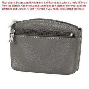 Royal Bagger Genuine Leather Coin Purse Minimalist Short Wallet Womens Mini Storage Bag with Keychain 1678